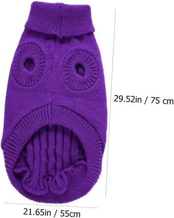 Пов'язка на голову для собак POPETPOP з акрилових волокон, фіолетового кольору, тепла, для зими, миється та повторно використовується, розмір XXXL