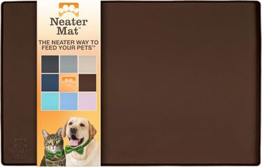 Силіконова підставка під миски для собак і котів Neater Pet Brands, водонепроникна, коричнева, 48,3x30,5 см — захист підлоги від корму та води