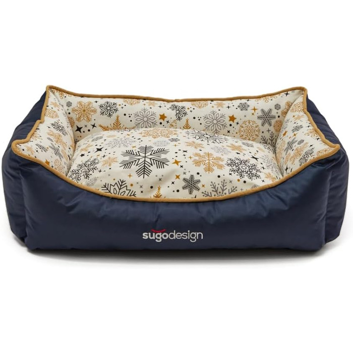 Водонепроникне ліжко для собак з бавовни та поліестеру - лежанка для собак з знімним подушкою - диванчик для собак з переносною сумкою - 7 різних мотивів - 3 розміри (S/M, X) (червоно-зелений, ) Різдво червоно-зелений (Різдво сіро-золотий, M)