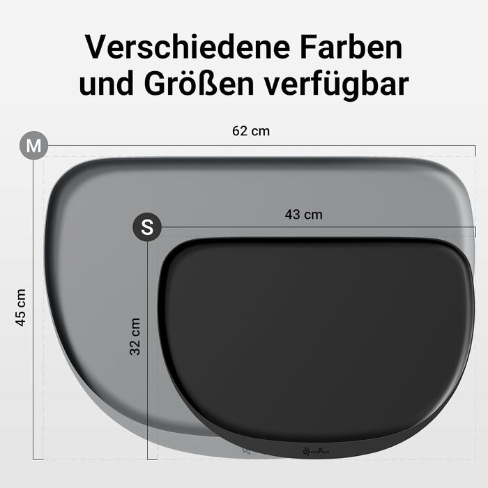 Підкладка під миску для котів DownyPaws, силіконова, 62 x 43 см, чорна. Захист від розливання, легко миється, BPA-free