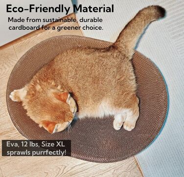 Килимок-подряпування для котів 2 шт., овал, 61 см, з м'якою лежанкою, з картону, для дому
