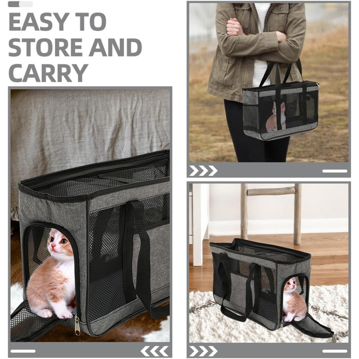 Транспортна сумка для котів та кроликів BCOATH: дихаюча, велика, з міцною ручкою та сіткою для безпечного транспортування