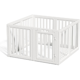 LoveTail Прозорий вольєр для собак з дверцятами, легкий у чищенні та встановленні, переносне огородження для цуценят для дому та саду (Білий, 77 см у висоту, 30,5 см)