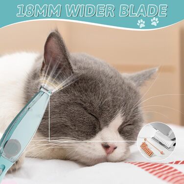 Триммер для собак з подвійними лезами, 2 швидкості. Шерсть, кігті, очі, вуха, обличчя. Синій колір.