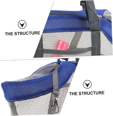 Сумка-переноска для собак Milisten з нейлону та сітки, легка та дихаюча, для активного відпочинку, подорожей та прогулянок з маленькими собаками та котами (блакитна)