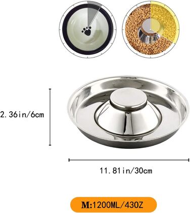 Набір мисок для цуценят та собак з нержавіючої сталі (30 см, 2 шт.)