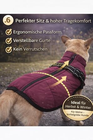 Зимова жилетка для собак - тепла жилетка для тварин, бавовна, з нагрудником (L, фіолетовий)