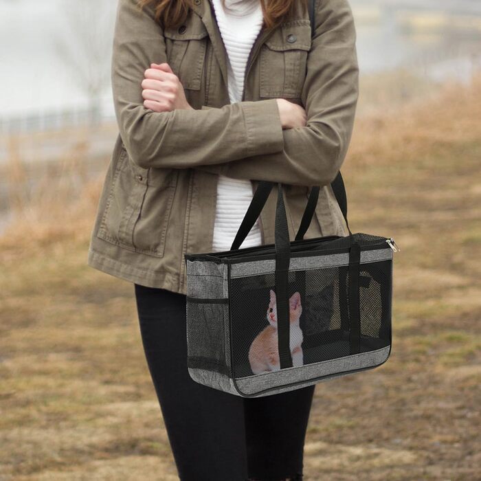 Транспортна сумка для котів та кроликів BCOATH: дихаюча, велика, з міцною ручкою та сіткою для безпечного транспортування