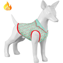 LovinPet светр для цуценят XS, м’який бавовняний одяг для собак, вінтажний принт, теплий светр для маленьких порід