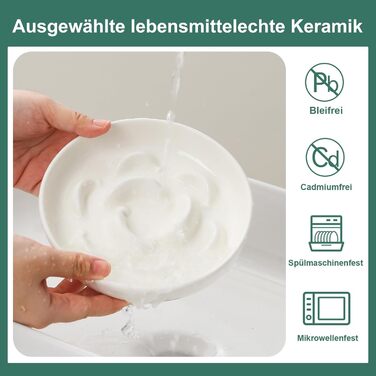 Набір мисок для котів Anti Schling Napf: 2 шт. з кераміки, для повільного годування, білі та блакитні