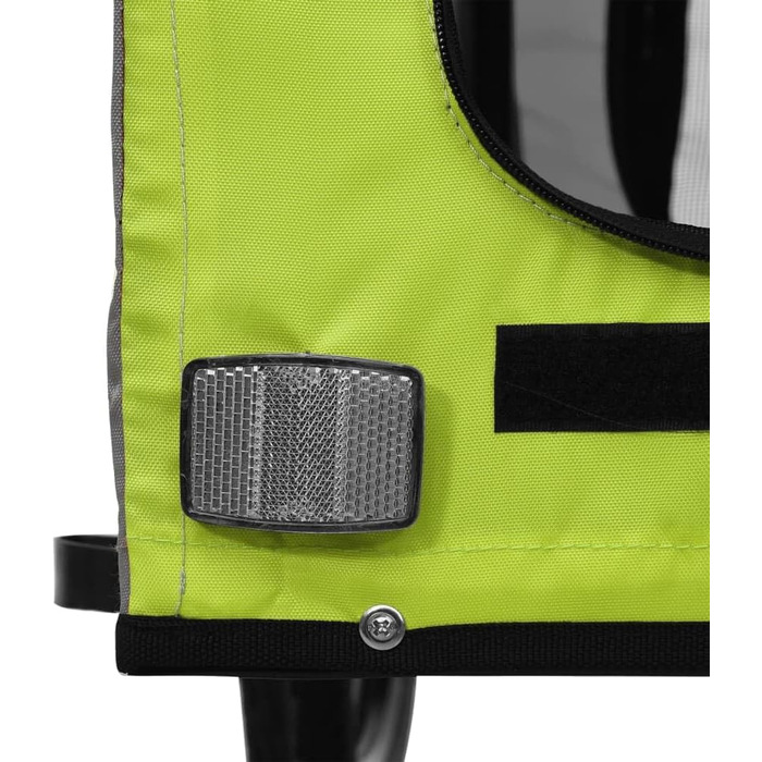 Причіп для собак vidaXL, причіп-перевозник для собак з відбивачами та прапором, вантажопідйомність 45 кг, матеріал: Оксфорд, колір: зелений, розмір: 125 x 63 x 66 см