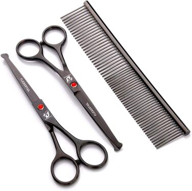 Набір професійних ножиць для грумінгу домашніх тварин 4,5-6,5 дюймів, з нержавіючої сталі, для собак та котів, безпечні закруглені кінчики