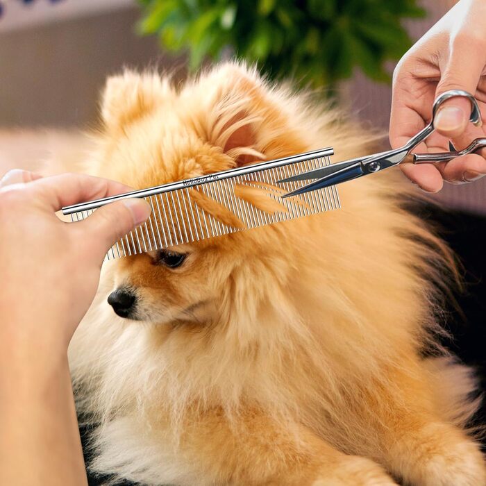 Гребінець для собак та котів: професійний сталевий гребінець для видалення ковтунів та розпушування довгої шерсті