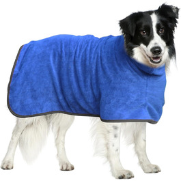 Рушник для собак з мікрофібри, рушник для лап - Швидковисихаючий халат для собак, рушник для собак з халатом, халат для домашніх тварин з магічною липучкою, синій
