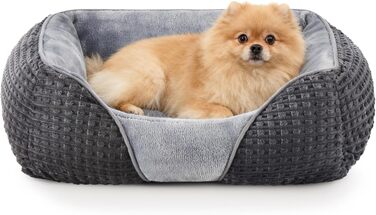 Ліжко для собак маленьких та середніх порід, миється, ортопедичне, дихаюче, з фланцевої тканини, 66x55x21 см (53x50x17 см), сіро-блакитне