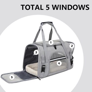 Транспортна переноска для собак та котів, складана, з м'якою підстилкою (фіолетова)