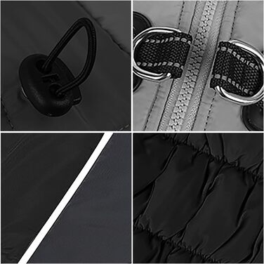 Тепла жилетка для собак Aiboria на зиму, чорна, без рукавів, з нагрудником, розмір XXL