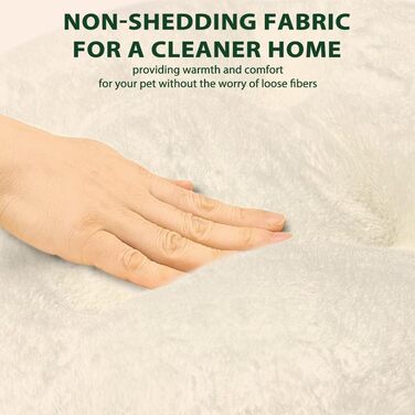 М'яке ліжко для котів та собак, 50 x 50 x 18 см, кремового кольору, ODIWEN