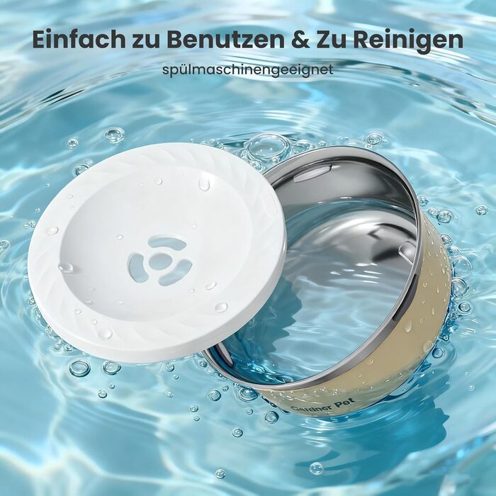 Нержавійна чаша для води для собак Gardner Pet, 2L, проти протікання, без розбризкування, для великих собак, для дому та вулиці