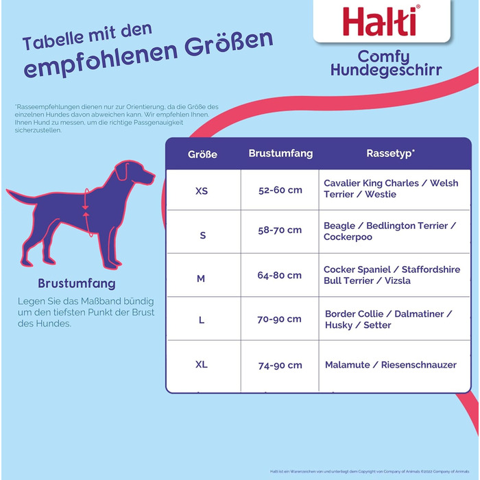 Шлея для собак HALTI Comfy XL з флісовою підкладкою та 3M світловідбивачами, кріпленням спереду і ззаду, для великих собак