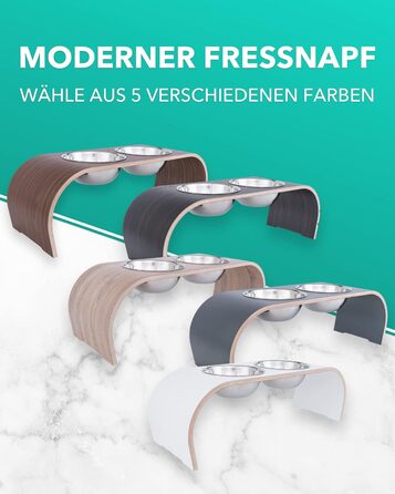 Набір мисок для собак MilaCasa - 2 шт., підняті миски для корму, сірий, для собак