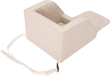 Автокрісло для собак, переноска для собак, лежанка для собак, переноски для тварин, для заднього сидіння, ковдра для собак, корзина для собак, лежанка для котів, для маленьких собак (46x46x31 см), бежева шкіра