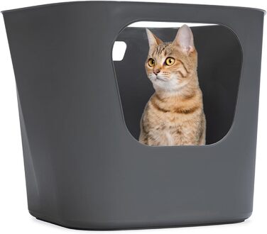 Karlie Katzentoilette Lotus Eco L - сірий лоток для котів з еко-матеріалу (54,4 x 43,9 x 40,5 см)