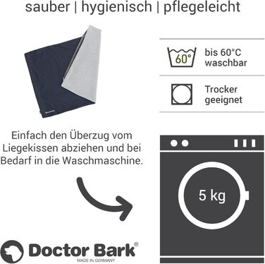 М'яке ліжко для собак великих порід Doctor Bark GreenLabel, XL, зелене/короїдний синій, легко миється