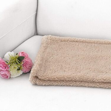 Balacoo Преміум флісова ковдра для собак, м'яка та тепла, плюшевий килимок для собак та котів, розмір L (бежевий)