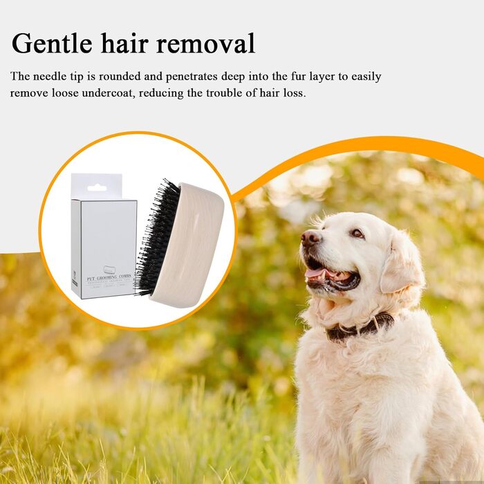Щітка для собак та котів під час линьки - професійна грумінг-щітка проти випадання шерсті, аксесуари для догляду за довгошерстими кошенятами та собаками, щоденний догляд вдома, на вулиці та під час купання, білий колір