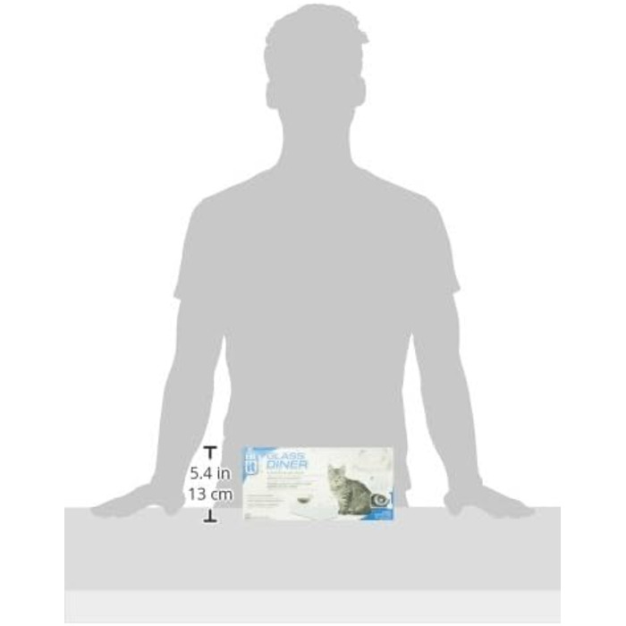 Catit Style Glass Diner - скляна годівниця для котів, піднята, чорна, глянцева, 2 x 200 мл