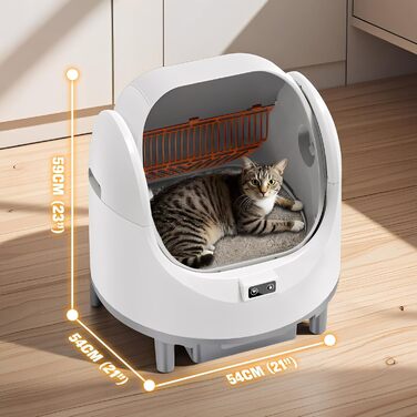 Автоматичний лоток для котів Katzenklo Selbstreinigend XXL 65L з керуванням через додаток, для 2+ котів, без запаху, з ситом