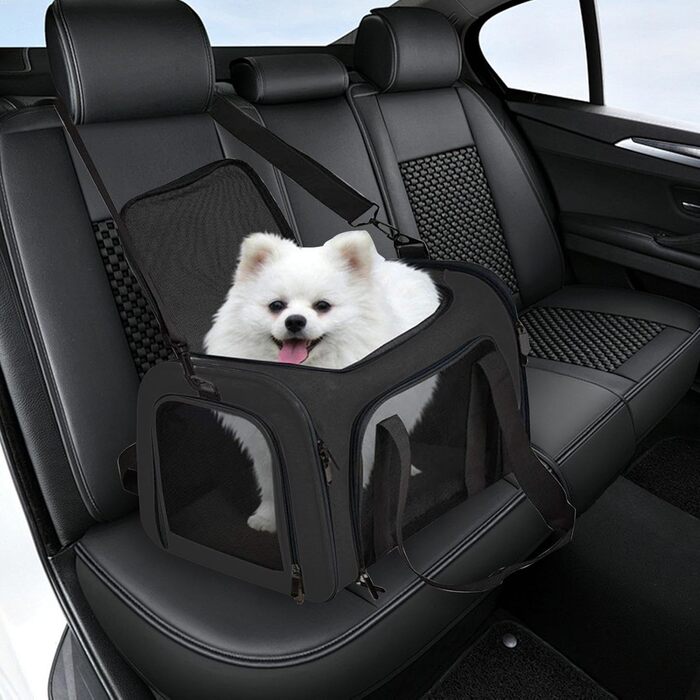 Траспортер для котів та собак, складаний, чорний. Атмосвіт, для подорожей, переноска для тварин