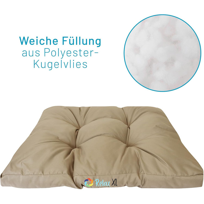 Легке собаче ліжко MAILO M, тауп, 75x50 см, зручна наповнювач з волокон, пральне, стабільне MAILO Тауп