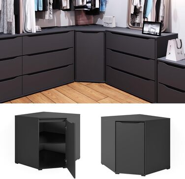 Комод Vicco Ruben з дверцятами, антрацит, 78x77,6 см, шафа для зберігання