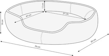 Кругле ліжко для собак та котів Dehner Lieblinge Sammy, бежеве, 57x52x14 см, поліестер