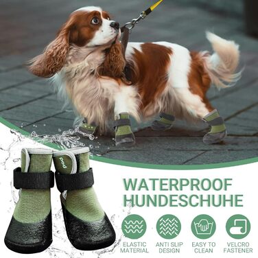Взуття для собак LiebeDD: 4 шт., захист лап, антиковзаючі, водонепроникні, зелені, XL