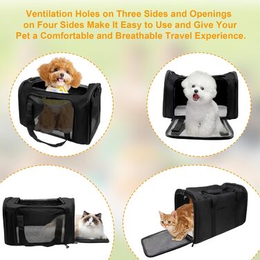 Транспортна сумка для кота та собаки 51x33x33 см. Складана переноска для тварин до 7,5 кг. Підходить для котів, собак, цуценят, маленьких та середніх порід. Ідеальна для подорожей на авто.