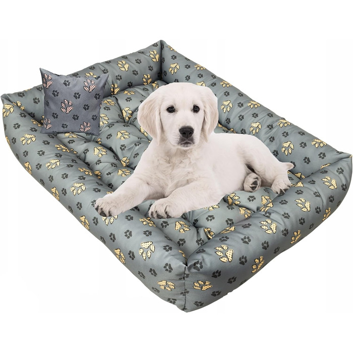 Лежанка для собак - водовідштовхувальна, для маленьких та великих собак, з неслизьким дном, корзина для собак, лежанка для собак (95x75x20, Велика лапа)