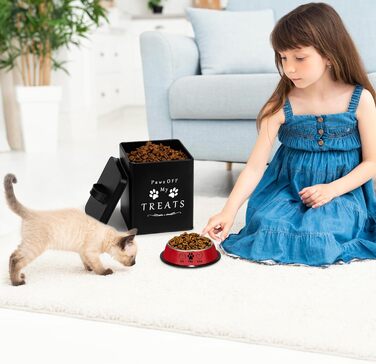 Контейнер для корму для котів Meraki Home, матовий чорний