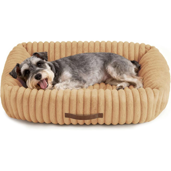 М'який ортопедичний лежак для собак середнього розміру, лежанка-софа з підголовником, знімна та миюча підстилка, з ручками, для домашніх тварин (Warmsand, 76*61*20 см) M-P Warmsand