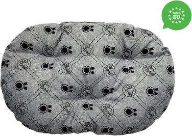 М'який лежак для собак та котів овальної форми, 50x34 см, світло-сірий колір. Лежанка для собак, котячий лежак, килимок для тварин, зручний для перевезення та відпочинку. Можливість прання.