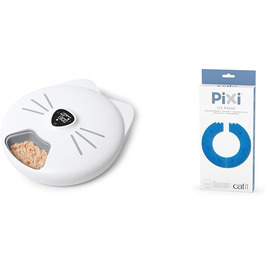 Автоматичний годівниця для котів Catit PIXI з 6 порціями (вологе харчування) + акумулятор охолодження Catit PIXI для годівниці на 6 порцій, 2 шт. вологого корму
