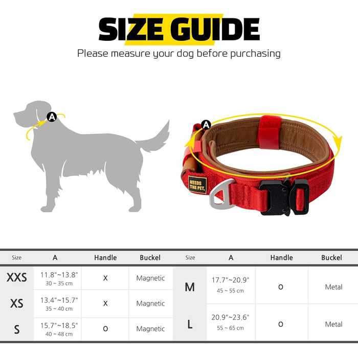 Нашийник Comfort Collar для великих собак, м'яка теляча шкіра, з підкладкою, світловідбиваючий, металева пряжка, зручна ручка, розмір S, неоново-жовтий