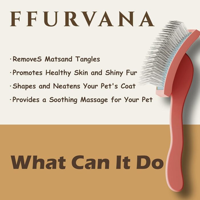 Професійна щітка для грумінгу домашніх тварин Robuste | Для довгошерстих та кучерявих собак та котів (кремово-білий)