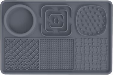 Килимок для собак і котів з силікону з присосками, антипригарний, для ласощів, сірий