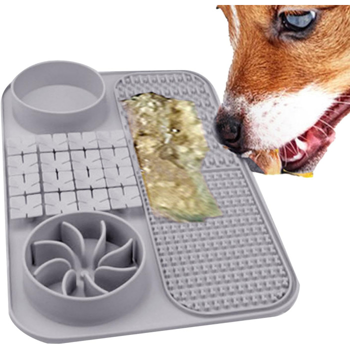Повільний годівник для собак - килимок-головоломка, килимок для іграшок, сірий L