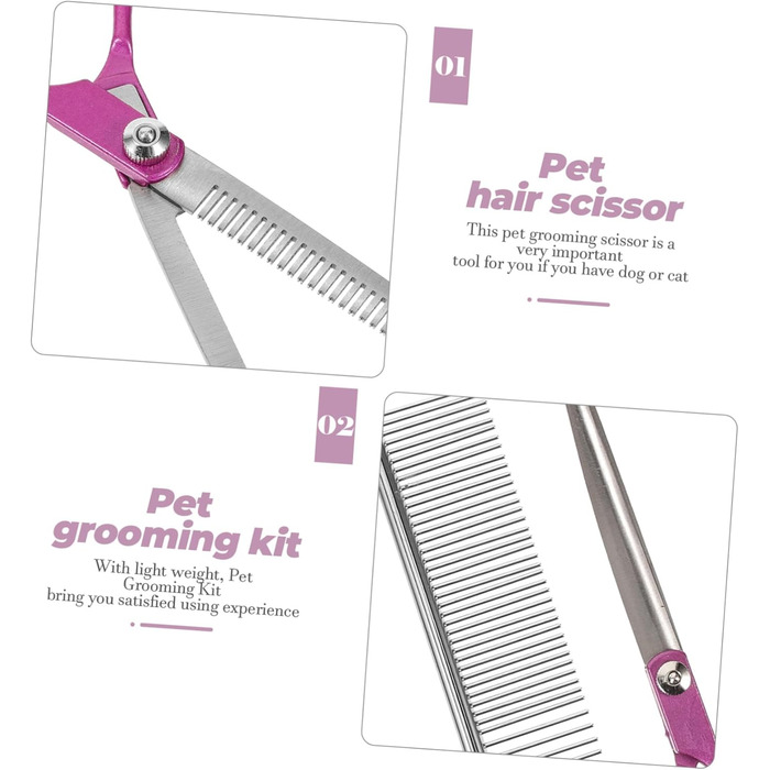 Набір для грумінгу собак Yardwe: ножиці, щітка та триммер для догляду за шерстю. Ідеально підходить для обрізання вух, морди та кігтів. Легкий та зручний у використанні.