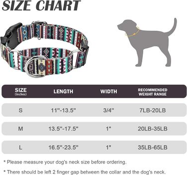 Нашийник для собак Hikiko Martingale, класичний, для малих, середніх та великих собак, міцний, надійний, розмір L