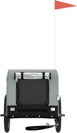 Фасба Причіп для собак, велосипедний причіп для тварин, причіп для собак з відбивачами та прапорцем, причіп для котів та домашніх тварин, сірий та чорний, оксфордська тканина та метал